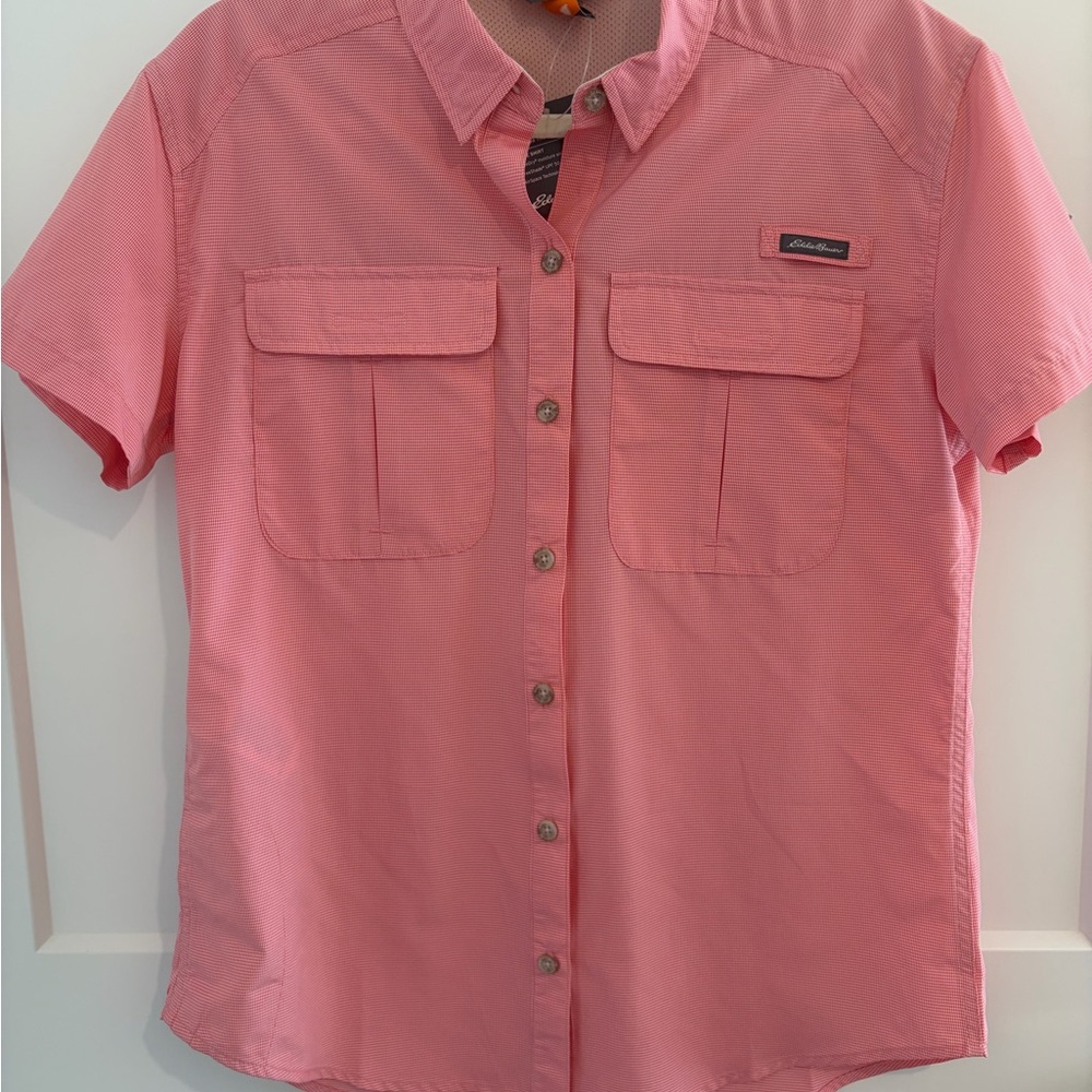 Eddie Bauer Short-Sleeve Lightweight Button-Up Fishing Shirt